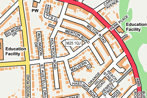 M25 1QJ map - OS OpenMap – Local (Ordnance Survey) M25 1QJ map - OS OpenMap – Local (Ordnance Survey)
