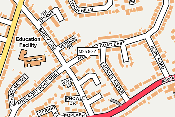 M25 9GZ map - OS OpenMap – Local (Ordnance Survey) M25 9GZ map - OS OpenMap – Local (Ordnance Survey)