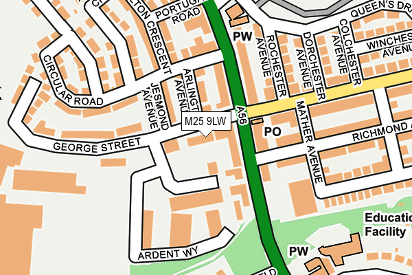 M25 9LW map - OS OpenMap – Local (Ordnance Survey) M25 9LW map - OS OpenMap – Local (Ordnance Survey)