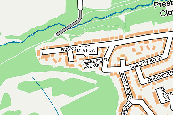 M25 9QW map - OS OpenMap – Local (Ordnance Survey) M25 9QW map - OS OpenMap – Local (Ordnance Survey)