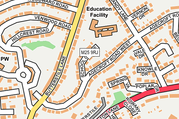 M25 9RJ map - OS OpenMap – Local (Ordnance Survey) M25 9RJ map - OS OpenMap – Local (Ordnance Survey)