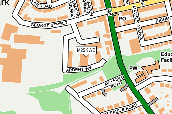 M25 9WE map - OS OpenMap – Local (Ordnance Survey) M25 9WE map - OS OpenMap – Local (Ordnance Survey)