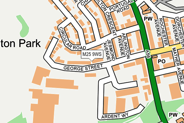 M25 9WS map - OS OpenMap – Local (Ordnance Survey) M25 9WS map - OS OpenMap – Local (Ordnance Survey)