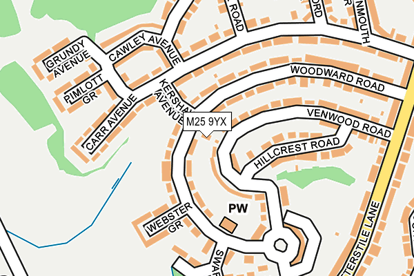 M25 9YX map - OS OpenMap – Local (Ordnance Survey) M25 9YX map - OS OpenMap – Local (Ordnance Survey)