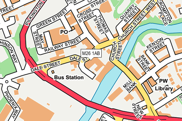 M26 1AB map - OS OpenMap – Local (Ordnance Survey) M26 1AB map - OS OpenMap – Local (Ordnance Survey)
