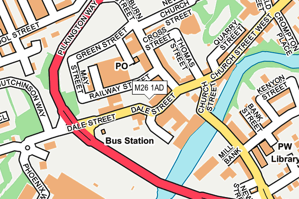 M26 1AD map - OS OpenMap – Local (Ordnance Survey)