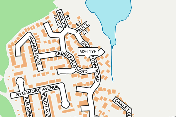 M26 1YF map - OS OpenMap – Local (Ordnance Survey) M26 1YF map - OS OpenMap – Local (Ordnance Survey)