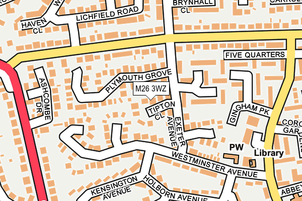 M26 3WZ map - OS OpenMap – Local (Ordnance Survey) M26 3WZ map - OS OpenMap – Local (Ordnance Survey)