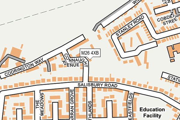 M26 4XB map - OS OpenMap – Local (Ordnance Survey) M26 4XB map - OS OpenMap – Local (Ordnance Survey)