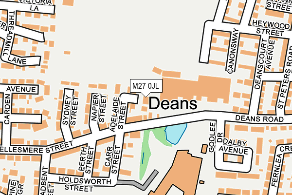 M27 0JL map - OS OpenMap – Local (Ordnance Survey)