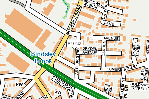M27 0JZ map - OS OpenMap – Local (Ordnance Survey)