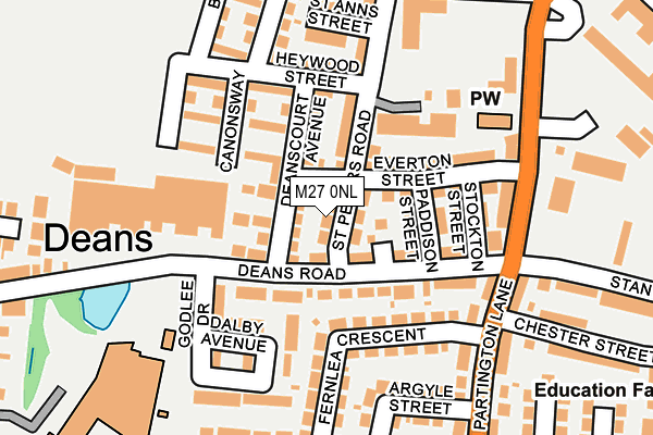 M27 0NL map - OS OpenMap – Local (Ordnance Survey) M27 0NL map - OS OpenMap – Local (Ordnance Survey)