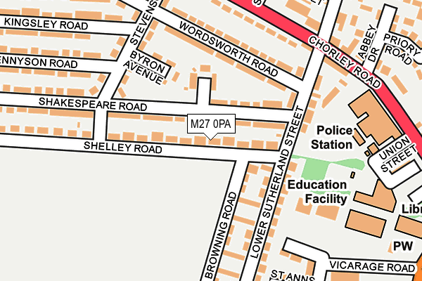M27 0PA map - OS OpenMap – Local (Ordnance Survey) M27 0PA map - OS OpenMap – Local (Ordnance Survey)