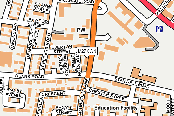 M27 0WN map - OS OpenMap – Local (Ordnance Survey) M27 0WN map - OS OpenMap – Local (Ordnance Survey)