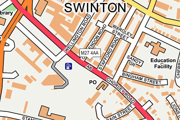 M27 4AA map - OS OpenMap – Local (Ordnance Survey)