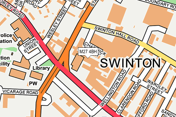 M27 4BH map - OS OpenMap – Local (Ordnance Survey) M27 4BH map - OS OpenMap – Local (Ordnance Survey)