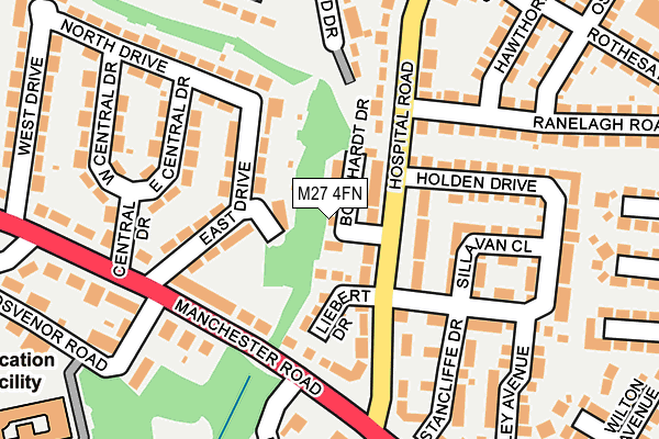 M27 4FN map - OS OpenMap – Local (Ordnance Survey) M27 4FN map - OS OpenMap – Local (Ordnance Survey)