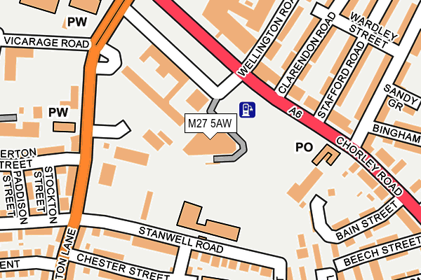 M27 5AW map - OS OpenMap – Local (Ordnance Survey) M27 5AW map - OS OpenMap – Local (Ordnance Survey)