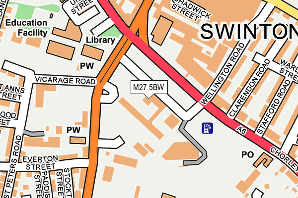 M27 5BW map - OS OpenMap – Local (Ordnance Survey) M27 5BW map - OS OpenMap – Local (Ordnance Survey)