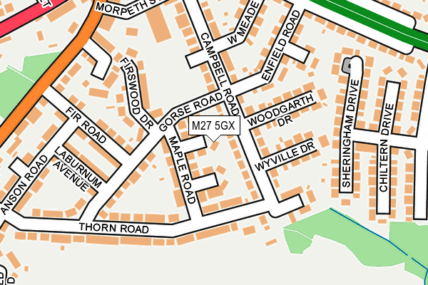 M27 5GX map - OS OpenMap – Local (Ordnance Survey) M27 5GX map - OS OpenMap – Local (Ordnance Survey)