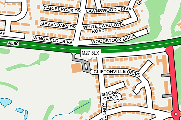 M27 5LX map - OS OpenMap – Local (Ordnance Survey)