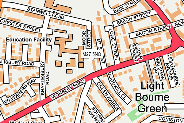 M27 5NQ map - OS OpenMap – Local (Ordnance Survey) M27 5NQ map - OS OpenMap – Local (Ordnance Survey)