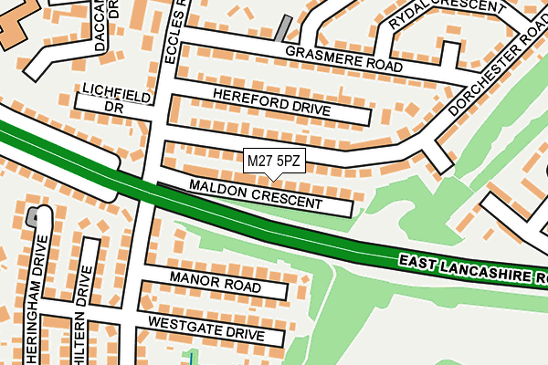 M27 5PZ map - OS OpenMap – Local (Ordnance Survey)