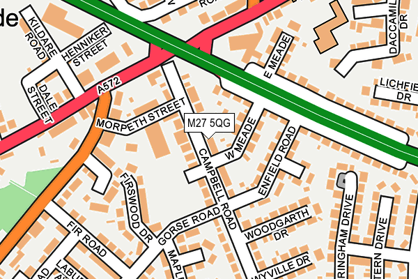 M27 5QG map - OS OpenMap – Local (Ordnance Survey) M27 5QG map - OS OpenMap – Local (Ordnance Survey)