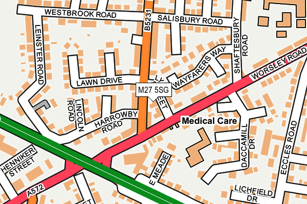 M27 5SG map - OS OpenMap – Local (Ordnance Survey) M27 5SG map - OS OpenMap – Local (Ordnance Survey)