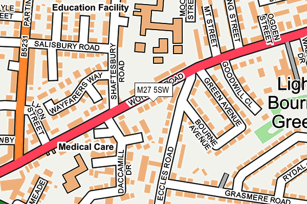 M27 5SW map - OS OpenMap – Local (Ordnance Survey) M27 5SW map - OS OpenMap – Local (Ordnance Survey)