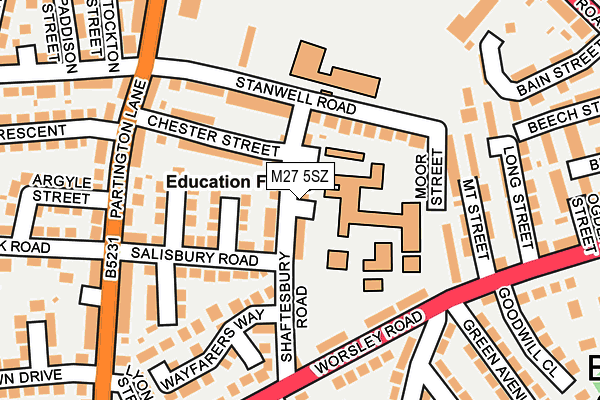 M27 5SZ map - OS OpenMap – Local (Ordnance Survey) M27 5SZ map - OS OpenMap – Local (Ordnance Survey)