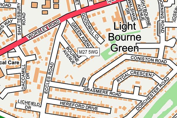 M27 5WG map - OS OpenMap – Local (Ordnance Survey) M27 5WG map - OS OpenMap – Local (Ordnance Survey)