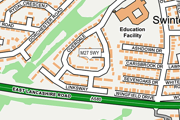 M27 5WY map - OS OpenMap – Local (Ordnance Survey) M27 5WY map - OS OpenMap – Local (Ordnance Survey)