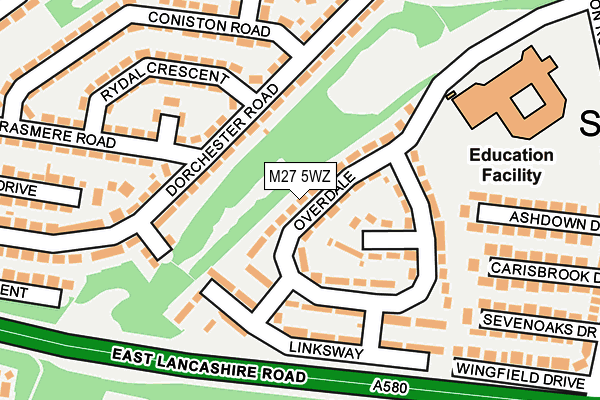 M27 5WZ map - OS OpenMap – Local (Ordnance Survey) M27 5WZ map - OS OpenMap – Local (Ordnance Survey)