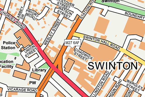 M27 6AF map - OS OpenMap – Local (Ordnance Survey) M27 6AF map - OS OpenMap – Local (Ordnance Survey)