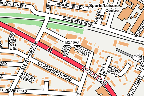 M27 6AJ map - OS OpenMap – Local (Ordnance Survey) M27 6AJ map - OS OpenMap – Local (Ordnance Survey)