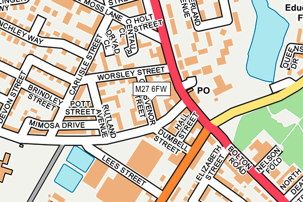 M27 6FW map - OS OpenMap – Local (Ordnance Survey) M27 6FW map - OS OpenMap – Local (Ordnance Survey)