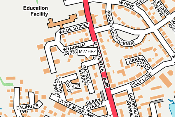 M27 6PZ map - OS OpenMap – Local (Ordnance Survey) M27 6PZ map - OS OpenMap – Local (Ordnance Survey)