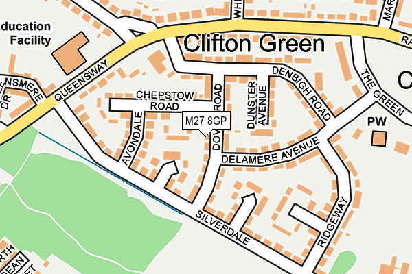M27 8GP map - OS OpenMap – Local (Ordnance Survey) M27 8GP map - OS OpenMap – Local (Ordnance Survey)
