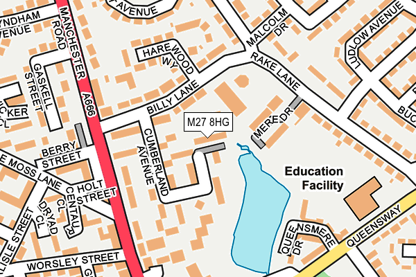 M27 8HG map - OS OpenMap – Local (Ordnance Survey) M27 8HG map - OS OpenMap – Local (Ordnance Survey)