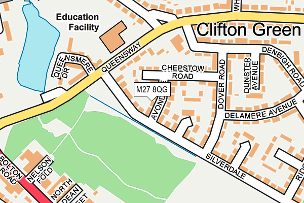M27 8QG map - OS OpenMap – Local (Ordnance Survey)