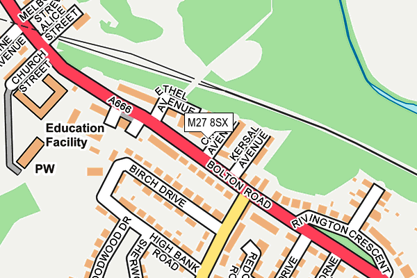 M27 8SX map - OS OpenMap – Local (Ordnance Survey) M27 8SX map - OS OpenMap – Local (Ordnance Survey)