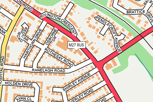 M27 8US map - OS OpenMap – Local (Ordnance Survey) M27 8US map - OS OpenMap – Local (Ordnance Survey)