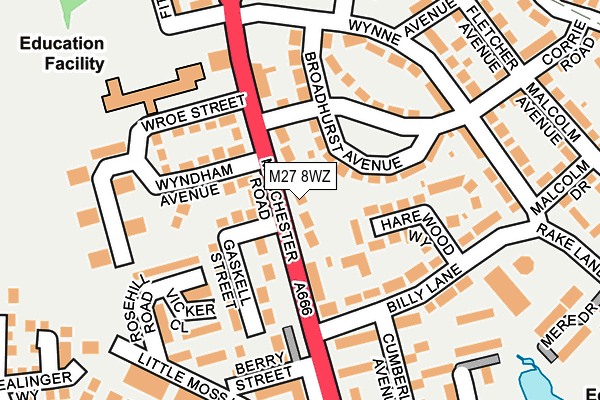 M27 8WZ map - OS OpenMap – Local (Ordnance Survey) M27 8WZ map - OS OpenMap – Local (Ordnance Survey)