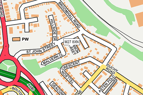M27 8XN map - OS OpenMap – Local (Ordnance Survey) M27 8XN map - OS OpenMap – Local (Ordnance Survey)