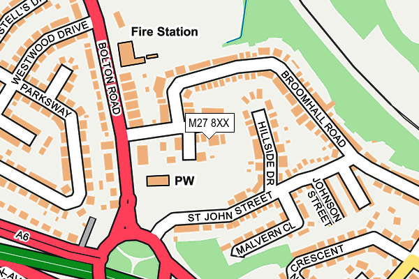 M27 8XX map - OS OpenMap – Local (Ordnance Survey) M27 8XX map - OS OpenMap – Local (Ordnance Survey)