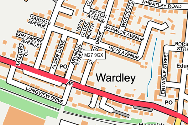 M27 9GX map - OS OpenMap – Local (Ordnance Survey) M27 9GX map - OS OpenMap – Local (Ordnance Survey)