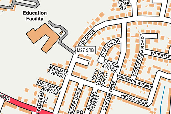 M27 9RB map - OS OpenMap – Local (Ordnance Survey) M27 9RB map - OS OpenMap – Local (Ordnance Survey)
