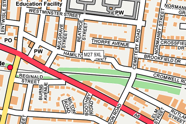 M27 9XL map - OS OpenMap – Local (Ordnance Survey) M27 9XL map - OS OpenMap – Local (Ordnance Survey)