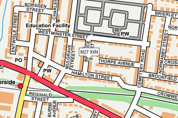 M27 9XN map - OS OpenMap – Local (Ordnance Survey) M27 9XN map - OS OpenMap – Local (Ordnance Survey)